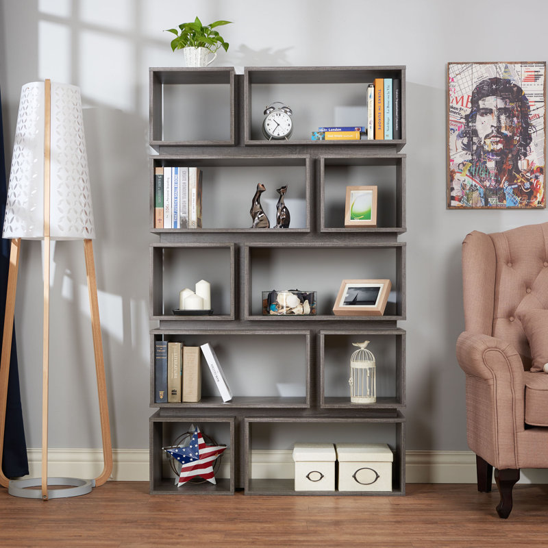 Wilmette 65.25"H Geometric Display Bookcase