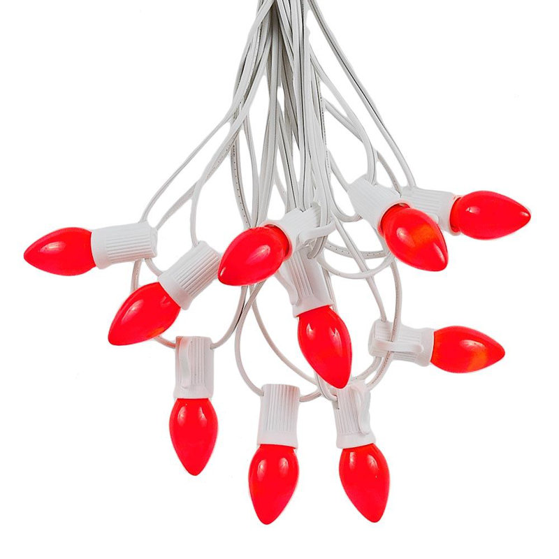 Guirlande 100 lumières en céramique, Rouge, 25 lumières