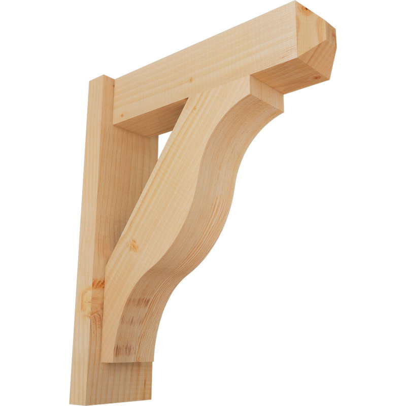 Persienne en bois rustique Funston Craftsman, Sapin Douglas de 5 1/2 po (lisse), P 18 po x H 22 po