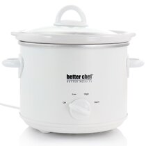 Better Chef 3 Quart Round Slow Cooker with Removable Stoneware Crock in  White