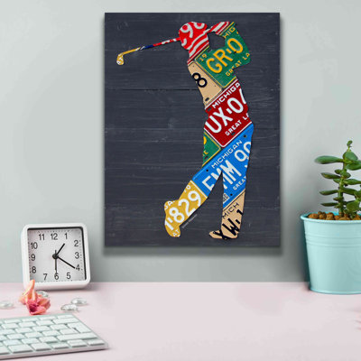 'Golfer License Plateart' by Design Turnpike, Giclee Canvas Wall Art