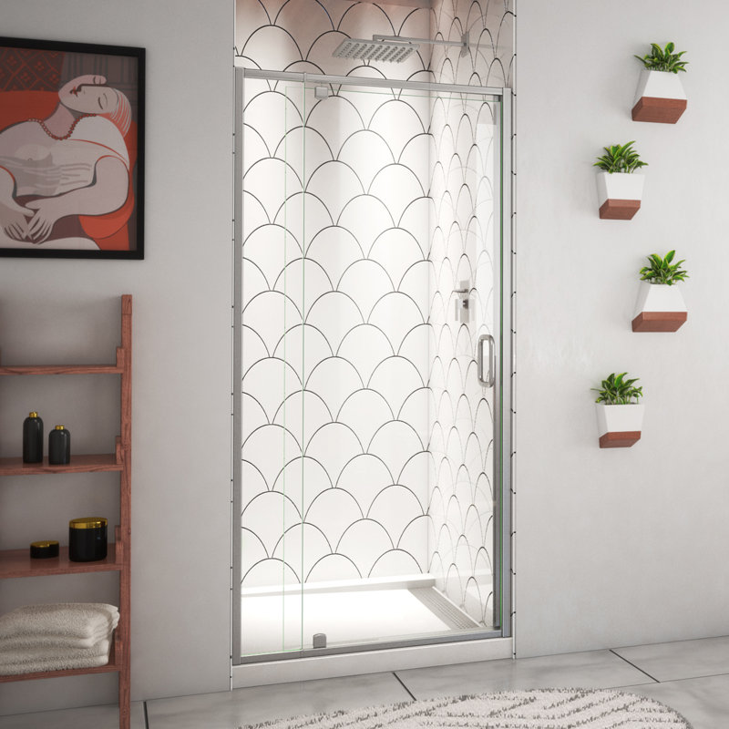 56'' - W x 70'' H Door Semi-Frameless with, Nickel