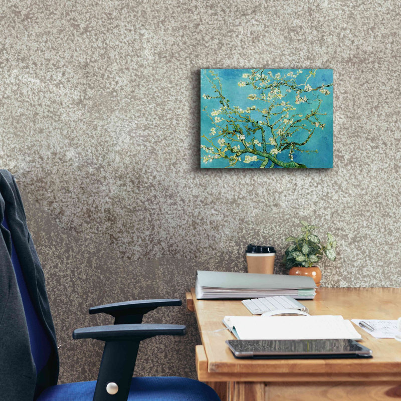 «Almond Blossoms» par Vincent Van Gogh - reproduction d'art sur toile tendue, H 12 po x l 16 po x P 0,75 po