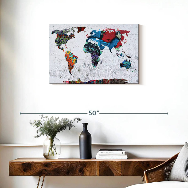 Aliaz Map Graffiti, 20" H x 30" W