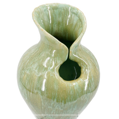 D7.9x11.8" Sage Green Sculptural Ceramic Vase