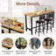 3 Piece Bar Table Set Of 2, 47" Rectangle Pub Bar Table With 2 PU Leather Upholstered Backrest Stools, Small Space Kitchen Dining Table Set For Kitchen, Living Room, Apartment-850725070