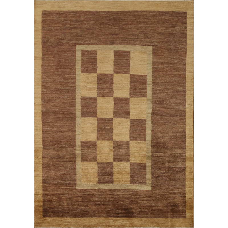 Tapis unique en laine noué à la main 5 pi 1 po x 6 pi 3 po nouvel âge Amparo