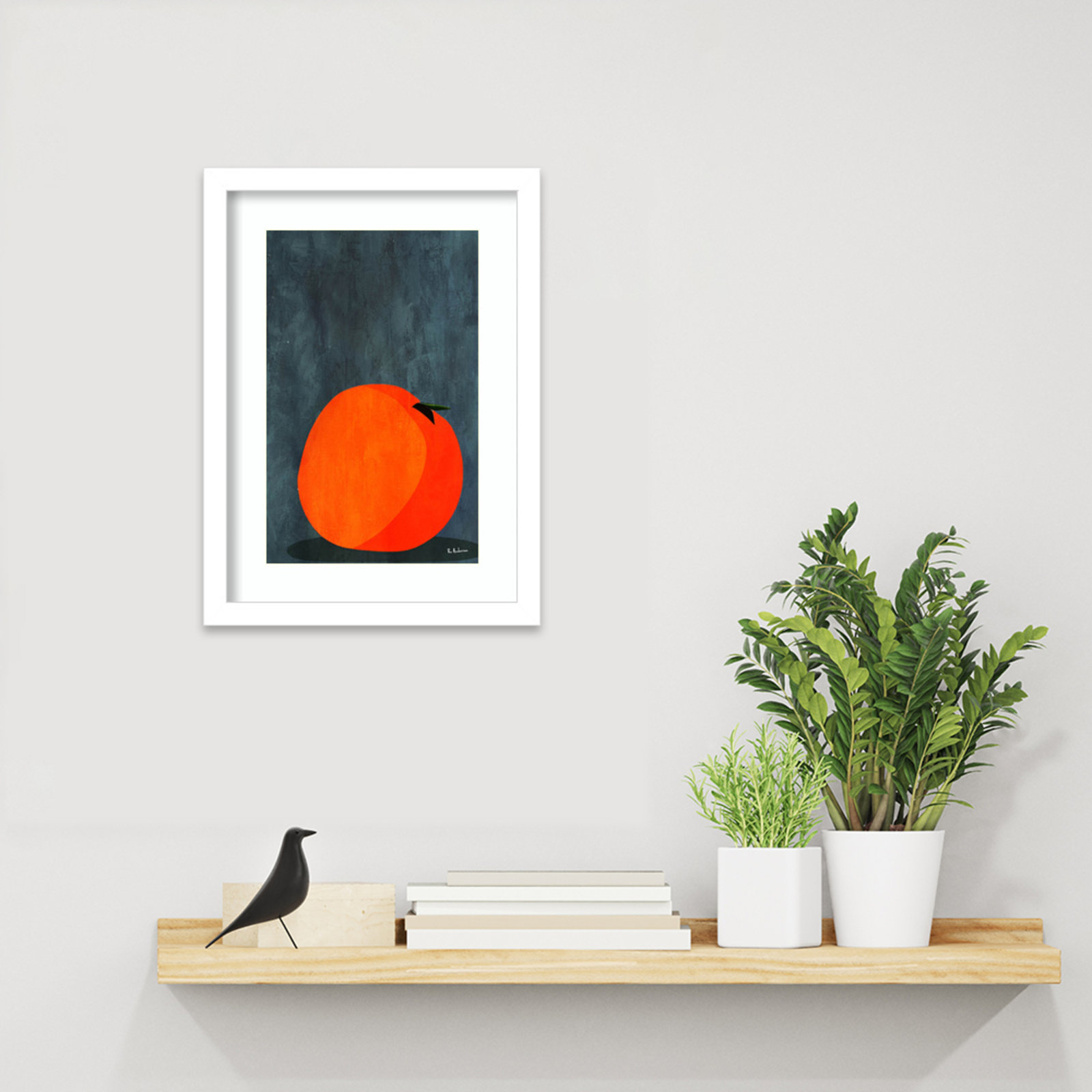 Calmly Sleeping Apple Print, White, 15" H x 11" W