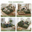 Modern Oversized Corner Sofa L-Shaped Corduroy Sofa With Storage Pockets -831990019-831990046