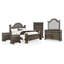 Ensemble de chambre à coucher en bois avec tête de lit en forme de cloche Adames-124434937-124434938-87466473