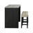 Zainy 3pc Counter Height Table Set with Beige Tufted Stools, Brown Wood