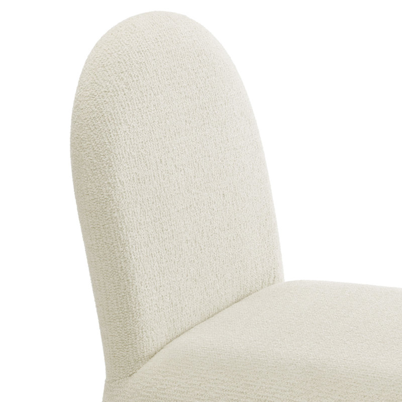 Chaise rembourrée Junia Boucle, Crème, crème