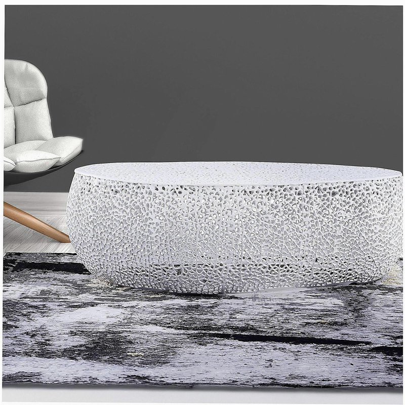 Table basse ovale blanche