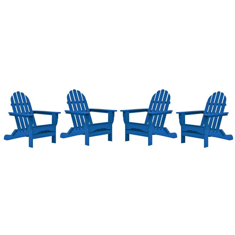 Chaise Adirondack d'extérieur en bois Hartington, Bleu royal
