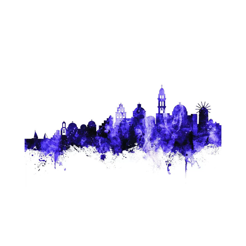 Santorini Skyline by Michael Tompsett - Wrapped Canvas Gallery-Wrapped Canvas Giclée, 20.32 cm H x 30.48 cm W
