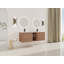 Meuble-lavabo mural avec lavabo en céramique blanche et tablettes de rangement et 2 portes à fermeture en douceur, emballage KD-1355024584