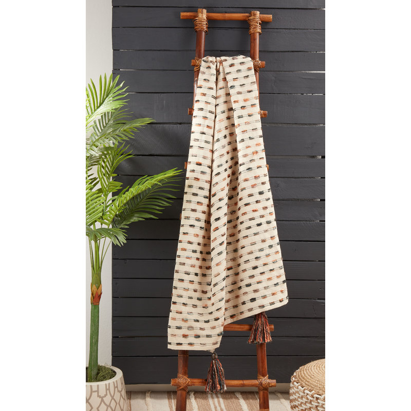 Cozy Striped Multicolor Woven Throw Blanket, 50"x60"