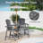 HDPE Tall Outdoor Adirondack Chair Set with DoubleRemovable Trays in Gray