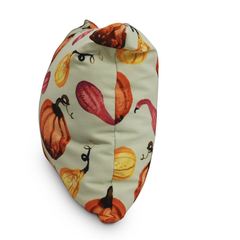 Housse et insert de coussin carré Harvest Gourds Galore, 16 po x 1 po, Vert clair