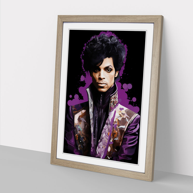 XYZ-FRM-V1223-5303 Prince Art Deco - Single Picture Frame Print on Wood, 34cm H x 25cm W x 2cm D, Oak