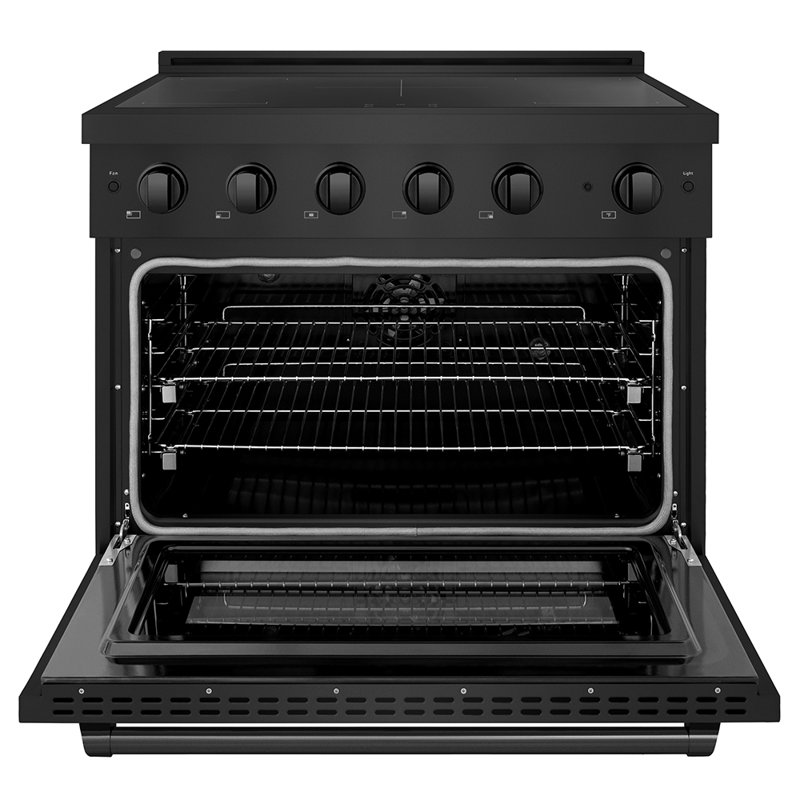 ZLINE Autograph 36 in. Paramount Induction Range with 5 Element Cooktop & Champagne Bronze Accents, Black Stainless Steel