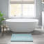 Tapis pour salle de bain réversible 100% coton bleu 24 x 44 po 3000 g / m² - lourd, doux au toucher, lavable à la machine-1300102687