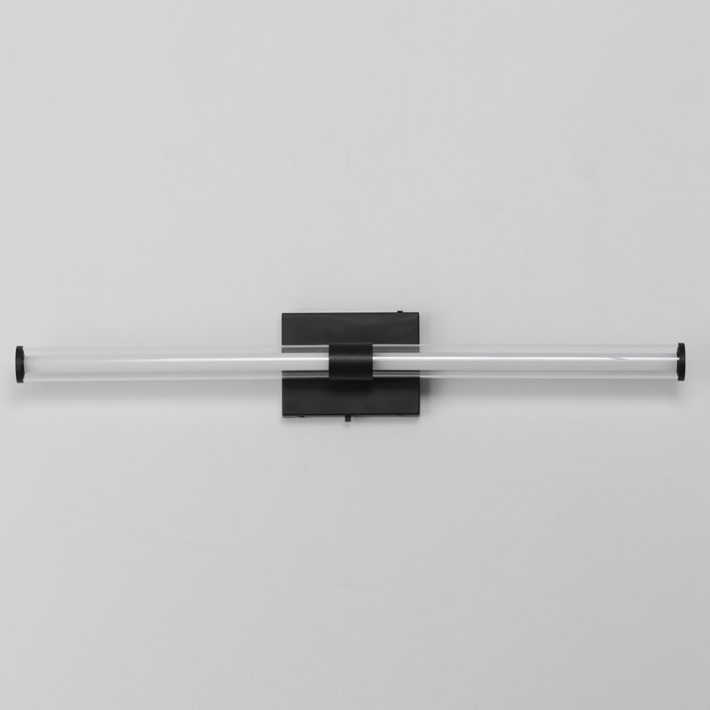 Mahkaylah Single Transparent Dimmable LED Bath Bar, Black
