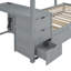 Lit simple superposé simple avec prises de courant, bureau et rangement dans un gigogne gigogne gris Twintwin Ports - Améliorez la fonction de connectivité de votre chambre à coucher