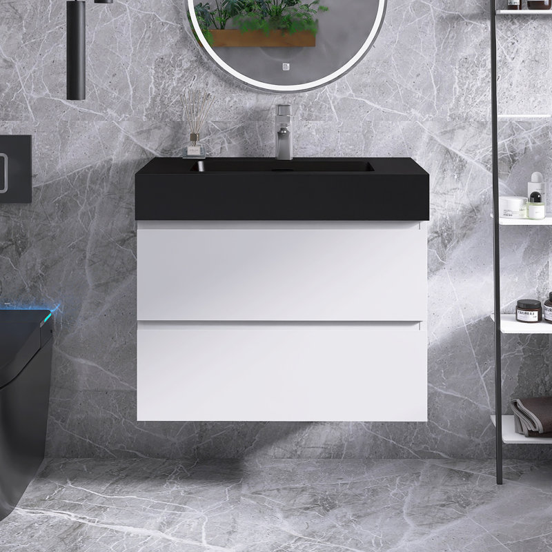 30 po Meuble-lavabo simple mural avec plateau