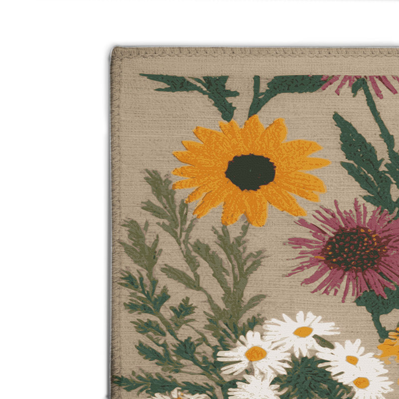 Tapis d'intérieur et d'extérieur gris Botanical, Rectangulaire 2 pi x 3 pi