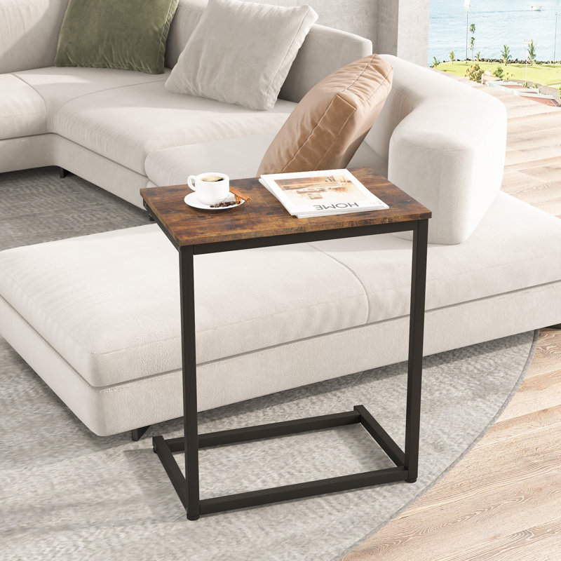 Table-plateau en forme de C, Noyer foncé