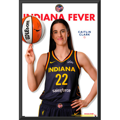WNBA Indiana Fever - Caitlin Clark Series 2 - 22,37 x 34 po - Affiche encadrée en bois avec verre plexi