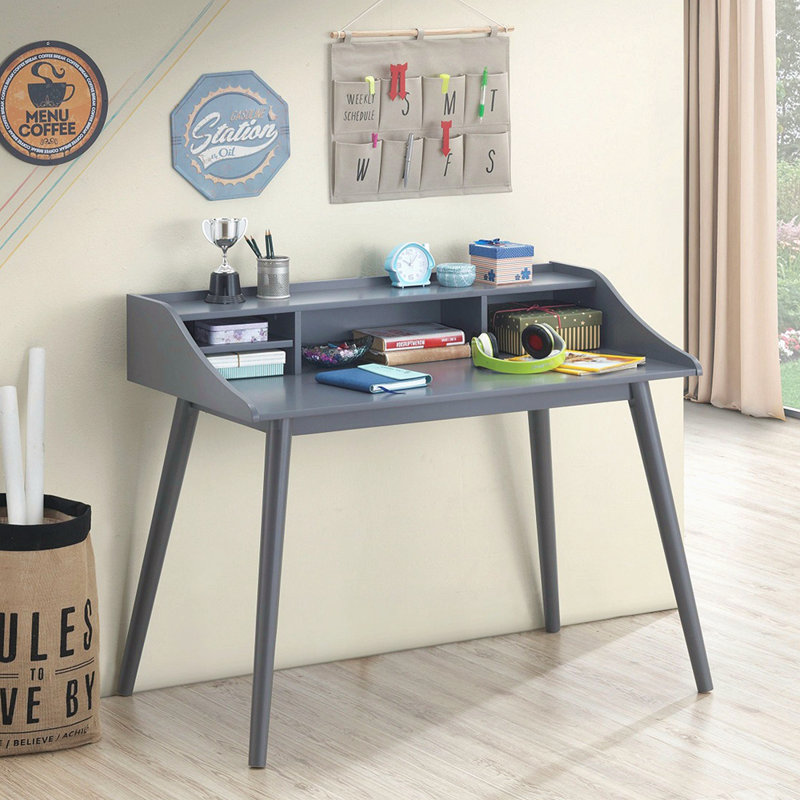 Bureau d'écriture à 4 compartiments gris