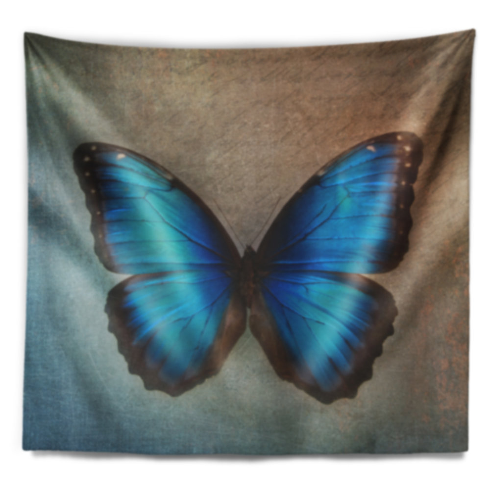 Floral Blue Vintage Butterfly Tapestry East Urban Home 