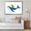 Baleine bleue sur fond blanc III - Peinture sur toile-67382765-67382789
