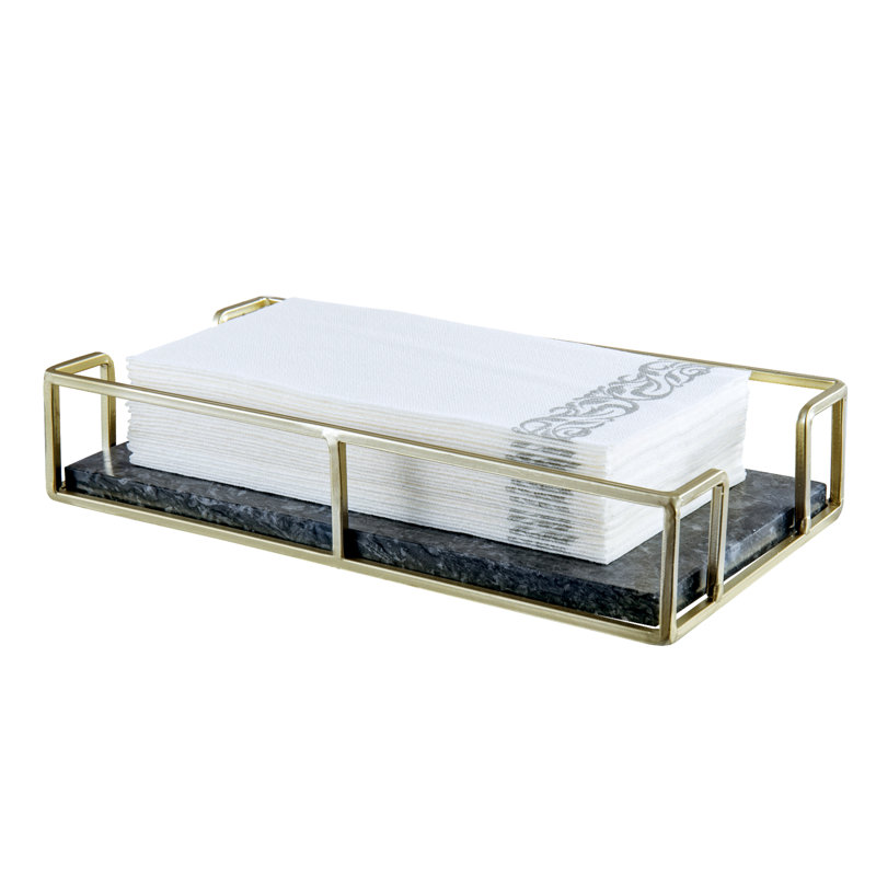 Marble and Metal Freestanding Paper Towel Holder