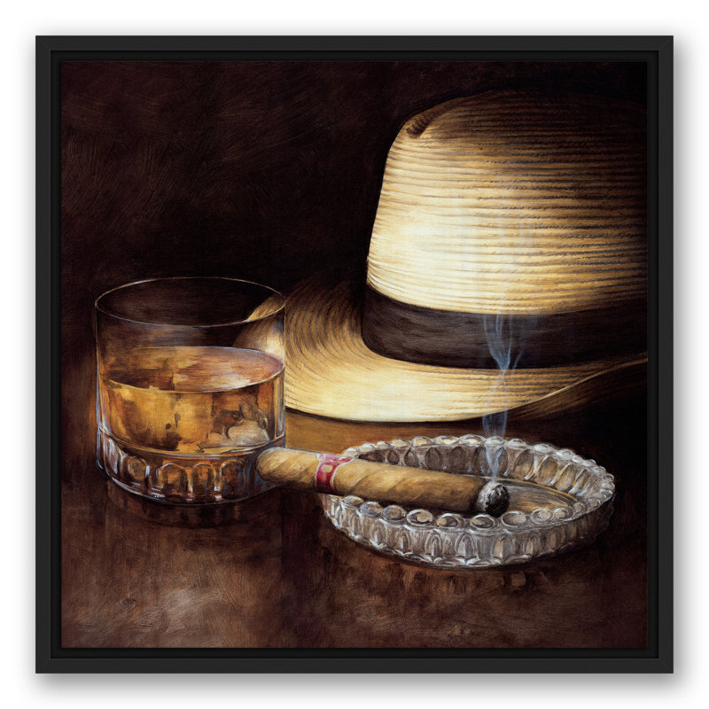 « man stuff », reproduction de peinture à l’acrylique sur toile, Cadre noir, H 20 po x l 20 po