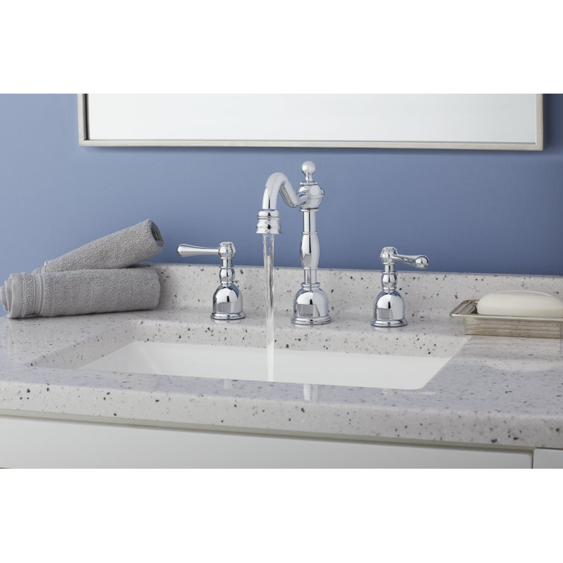 Opulence Widespread Bathroom Faucet with Drain Assembly, Chrome