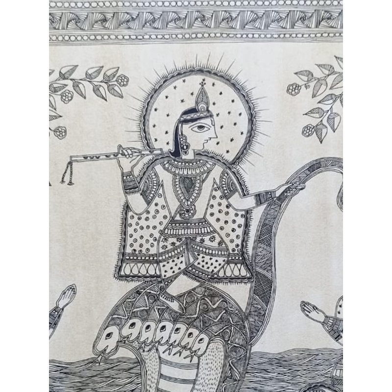 Kaliya Vadh | Stylo sur papier | Par Abhilasha Raut