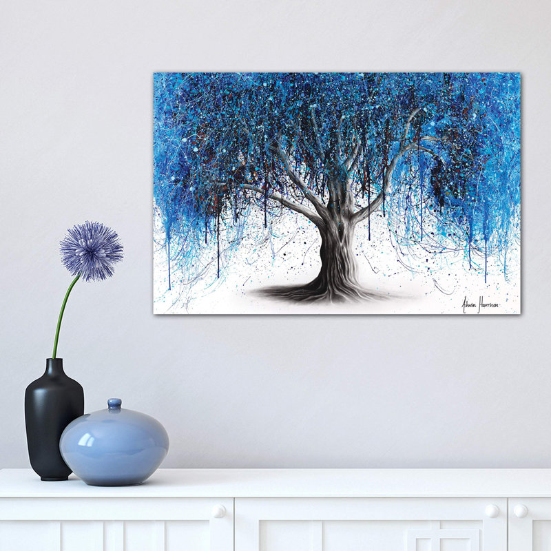 Blue Midnight Tree by Ashvin Harrison - Wrapped Canvas Print, 30.48 cm H x 45.72 cm W
