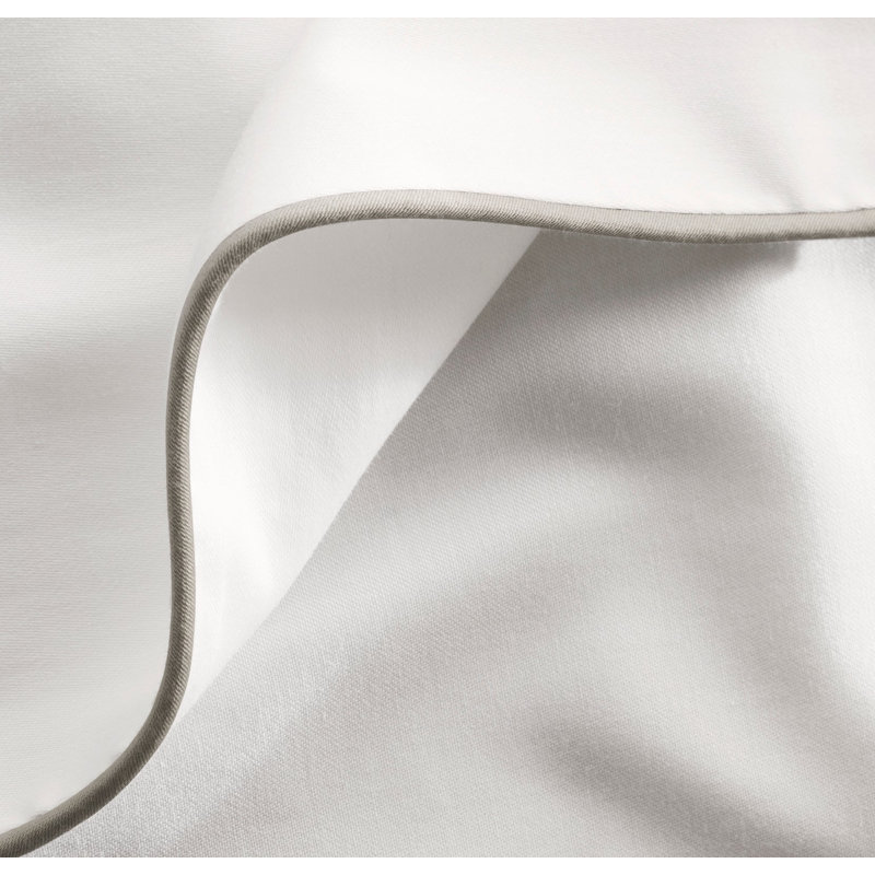Signature Embellished Sheet Set, Split King Sheet Set with 5 Additional Pieces, White;Pewter