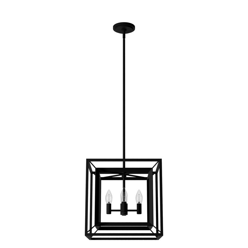 Plafonnier lustre 4 lumières Doherty Hunter 18 pouces, Fer naturel, H 15 po x l 15 po x P 15 po