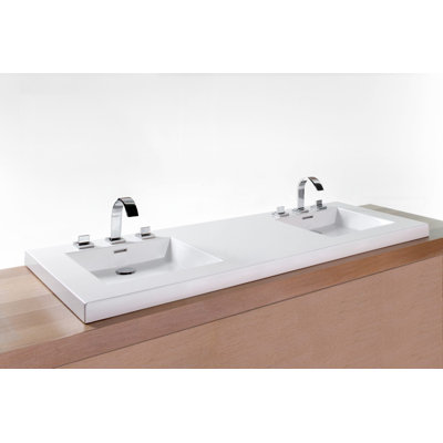60" Cube Collection Trough Lavatory, 4" Height