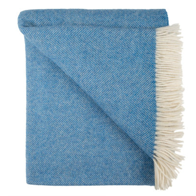 Shetland Lambswool Hand Woven Throw Blanket
