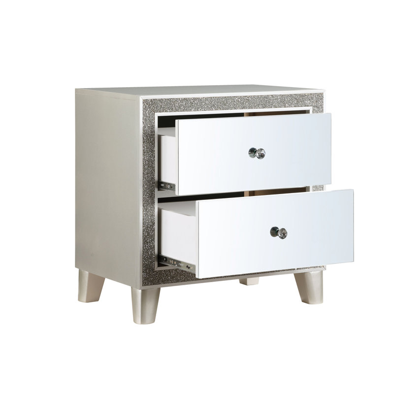Table de chevet à finition miroir Sliverfluff