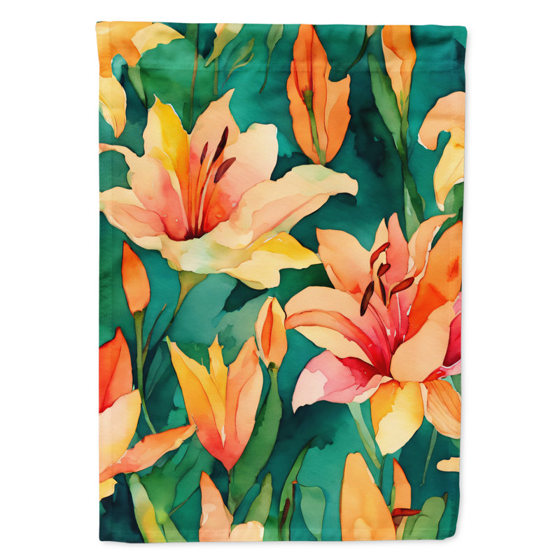 Lys dans le drapeau de la maison à l'aquarelle