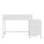 Bureau d'ordinateur 51 po réversible, bureau à domicile blanc avec 5 tiroirs, classeur et support pour imprimante