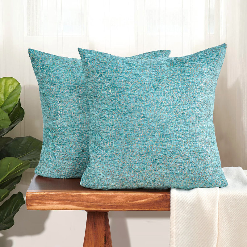  Housse de coussin décoratif 20 po, Turquoise
