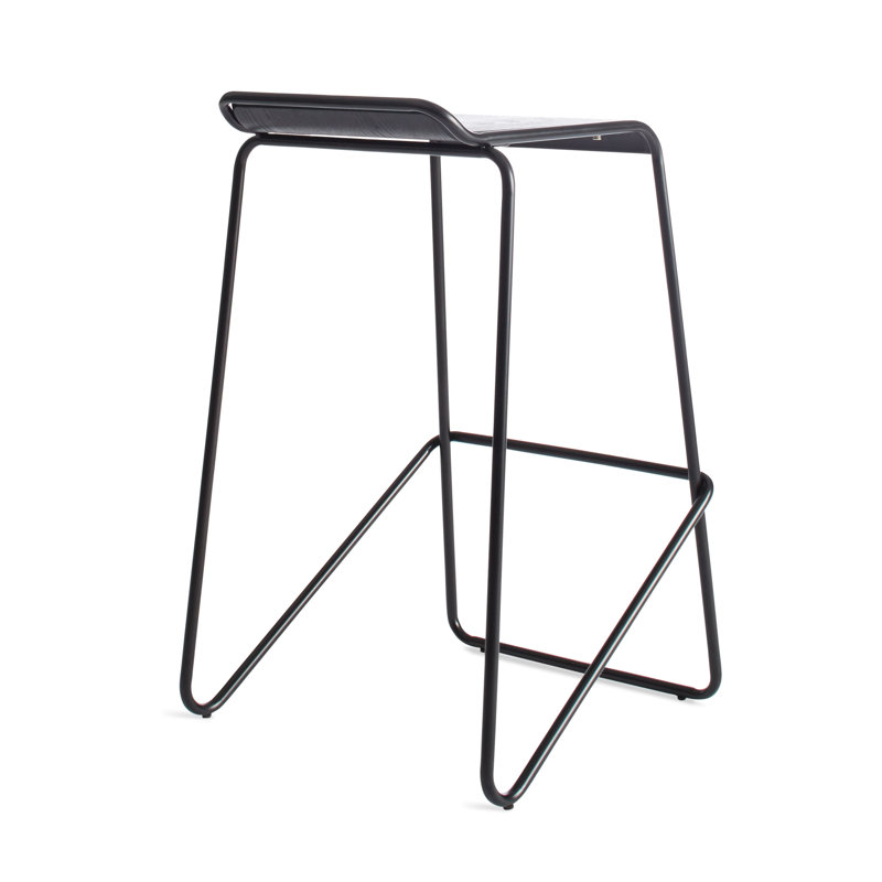 Ready Stool with Metal Frame, Black, Bar Stool (30" Seat Height)