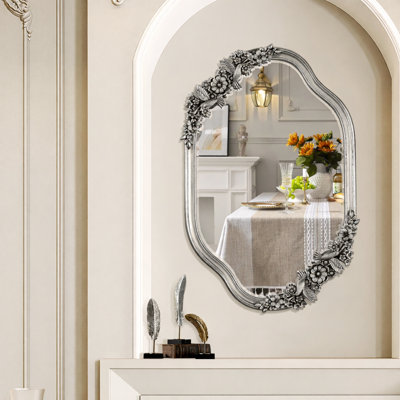 Miroir ovale en bois massif et manufacturé